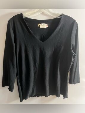 Spanx Black V-Neck Long Sleeve Top Size M Medium Slimming